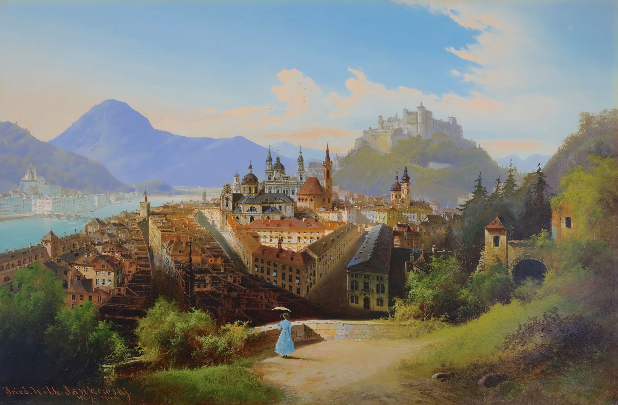 Friedrich W. Jankowski-Panorama von Salzburg _c_Kolhammer-Mahringer Fine Arts